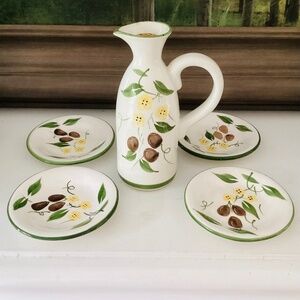 Villaware Olive Oil 5 Piece Dipping Italian Cuisine Cruet & 4 Bowls Dinner Set